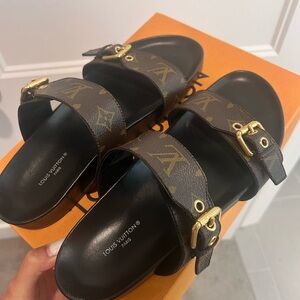 Louis Vuitton bom dia mules size 39 1/2, US size 9.5